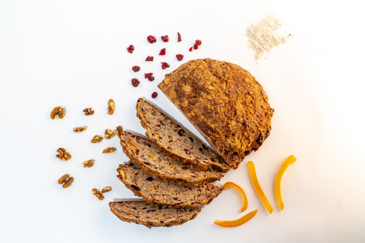 Orange, Toasted Walnut and Cranberry Bread