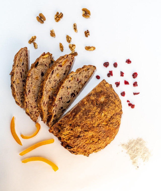 Orange, Toasted Walnut and Cranberry Bread