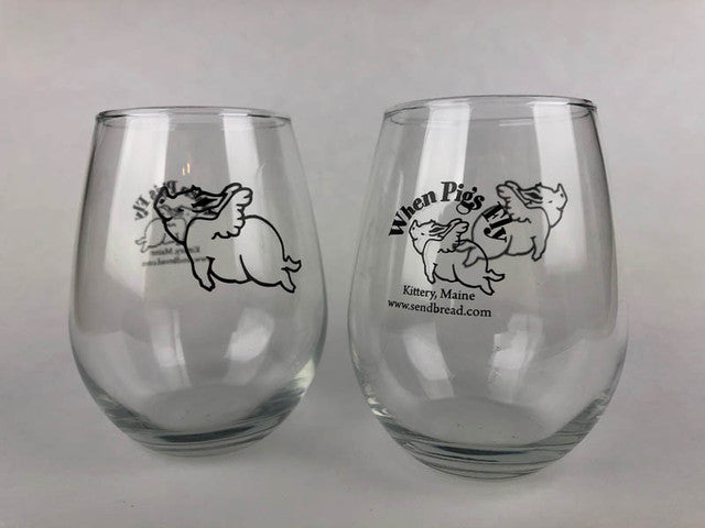 When Pigs Fly Wine Glass Set