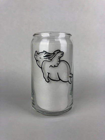 When Pigs Fly Glass- Black