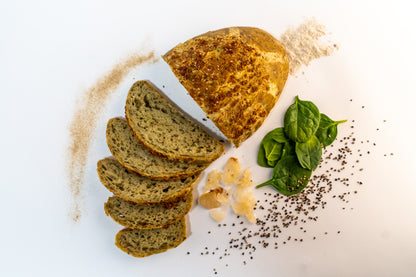 Baby Spinach, Onion and Garlic Ciabatta